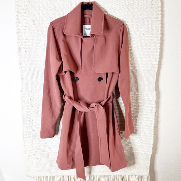 Abercrombie Fitch Jackets Coats Abercrombie Terracotta Pink Drapey Doublebreasted Trench